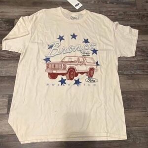 Ford Bronco Beige T-Shirt with Blue Stars